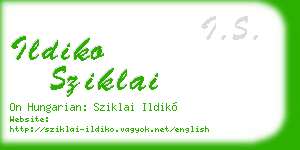 ildiko sziklai business card